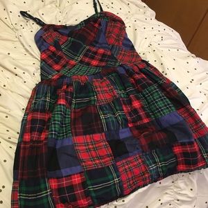 Patch plaid dress